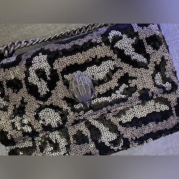 NWOT Kurt Geiger Black and Silver Leopard Sequin Women's Bag - Picture 3 of 7